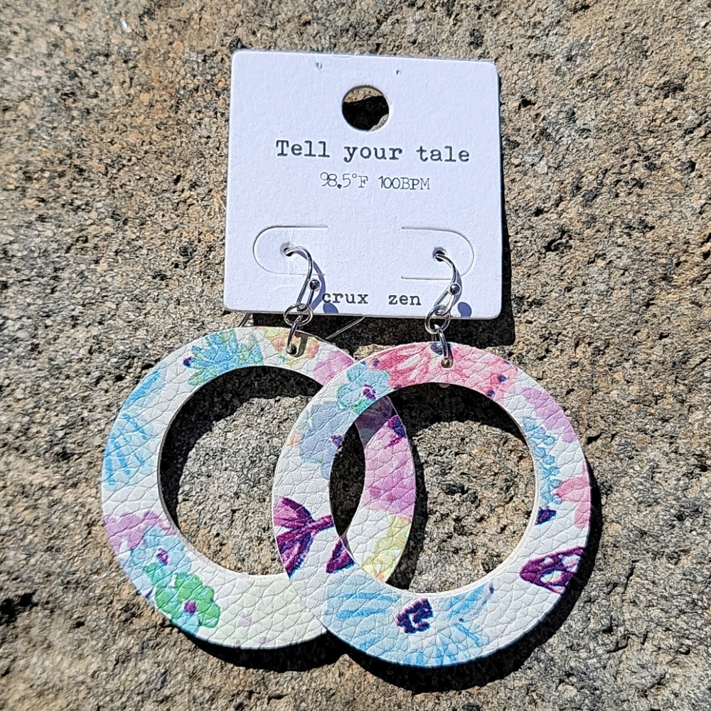 Floral Leatherette Earrings